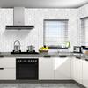 HaoHome Geometric Hexagon Silver Peel and Stick Wallpaper Removable Self Adhesive Wallpaper Vinyl Film Shelf Paper & Drawer Line