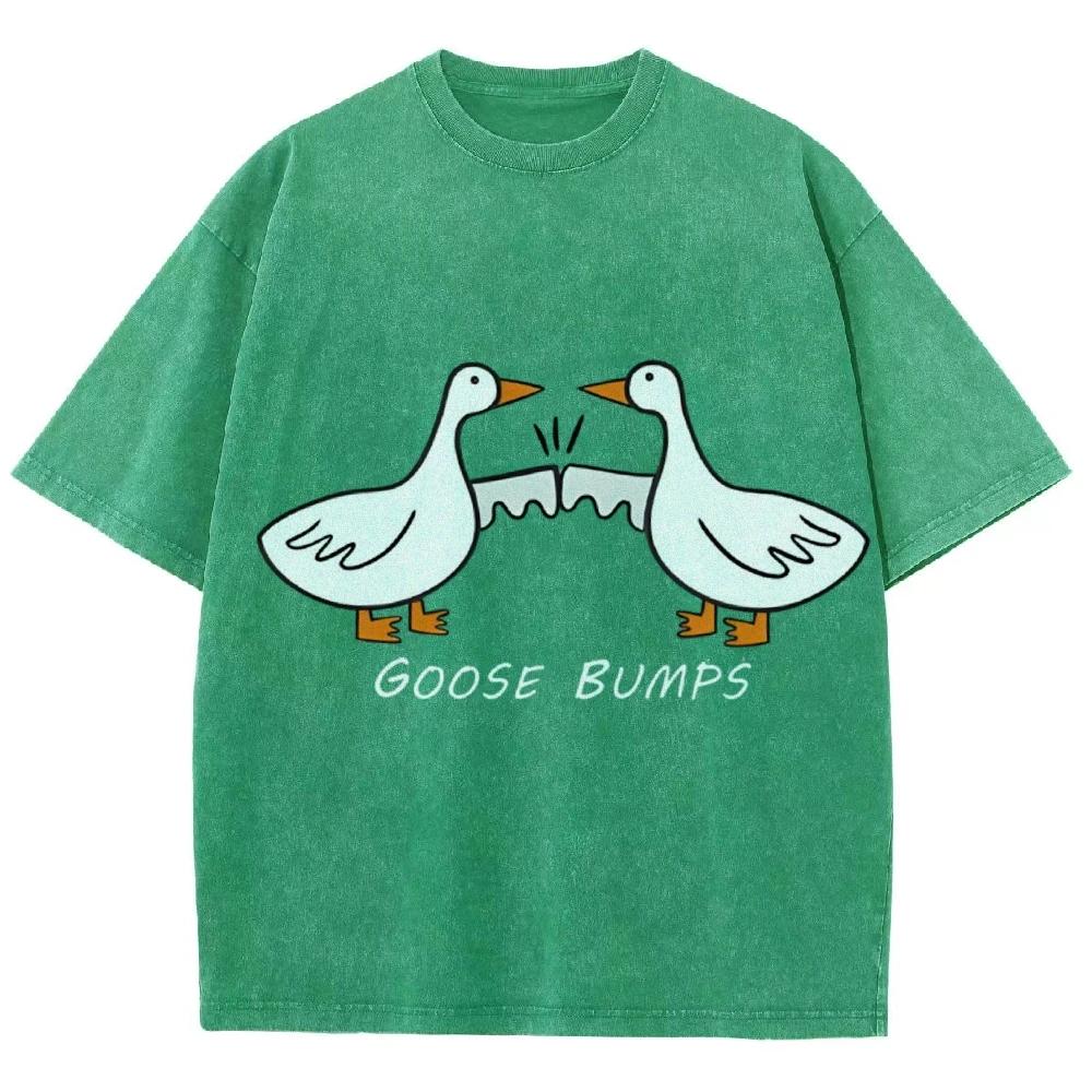 Urocze Koszulki z Grafiką Gęsi Bluzki Oversize Letnie dla Kobiet Mężczyzn Casual Damskie Streetwearowe T-shirty Unisex