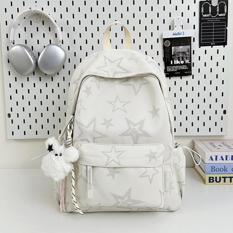 Schoolbag Korean Version Cartoon Star Backpack Women's Lightweight Large-capacity New Student Schoolbag High-value Travel Commuter Backpack