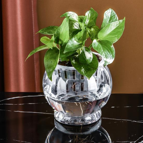 Aquaponik Betta Fischtank Transparenter Kunststoff Bruchfester Pflanzbehälter Ökosystem Aquarium Schreibtisch Aquaponik System für Betta Fisch Zimmerpflanzen