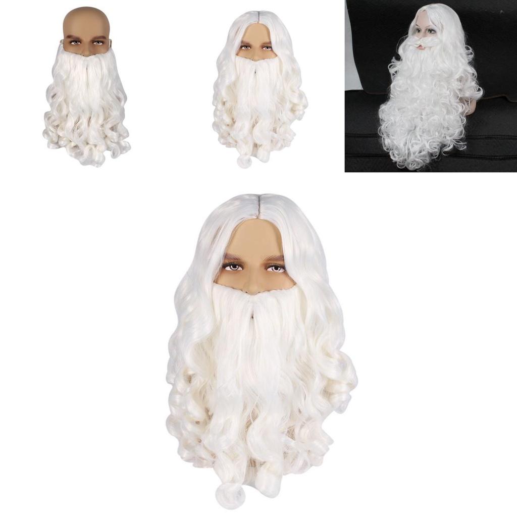 Santa Claus Beard And Wig Set Perfect Finishing Touch To Your Costume
