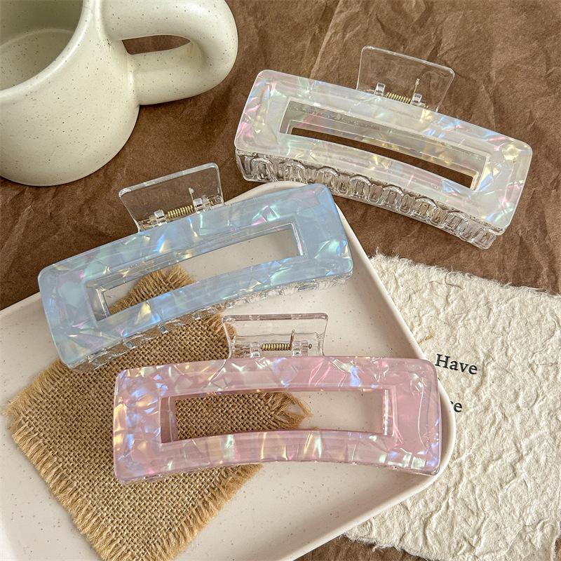 Extra Large Multicolor Acetic Acid Hairpins - Versatile Mermaid Square Design for Girls