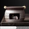Handmade Ceramic Tea Set with Candle Warmer and Roasting Stove