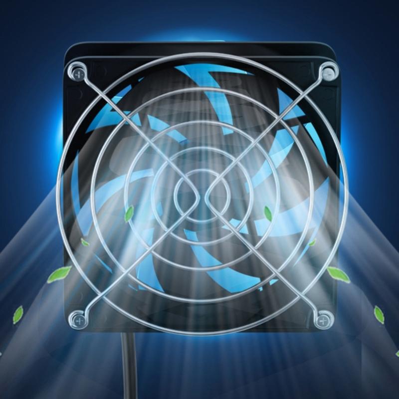 120mm 5V 1A USB Cooling Fan System with Temperature Control for Home Theater AV Cabinets and More