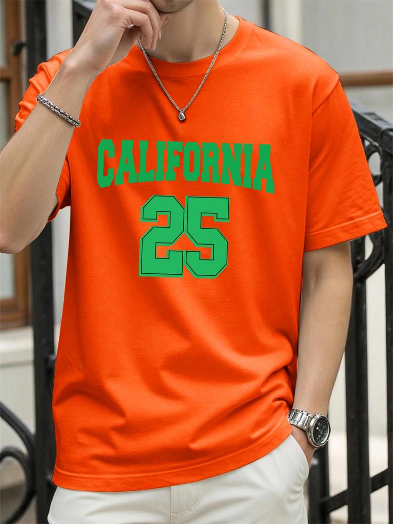 On The 25Th In California Print T Shirt Man Summer ONeck TShirts Casual Cotton Clothes Fashion AllMatch Hip Hop Sportswear