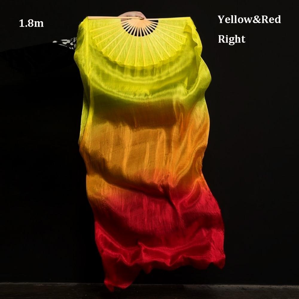 120/150/180cm Gradient Color Dancer Fan Right&Left Hands Rayon Silk Fans