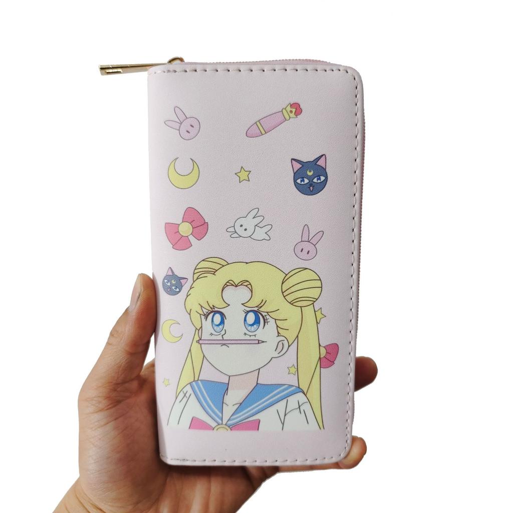 Anime peripheral two-dimensional cartoon Sailor Moon long zipper wallet, wallet