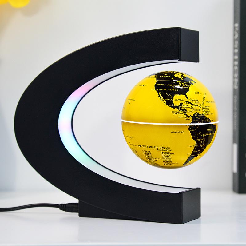 

Luminous 3-inch Magnetic Levitation Globe - Creative Gift and Ornament Gold with white light