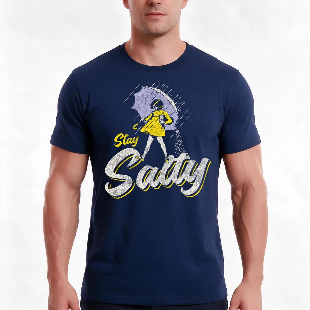 Stay Salty Girl Worn Out Tshirt Summer Casual Cotton Tee Oversized Streetwear Tops Vintage Graphic Print Unisex Unisex Unisex