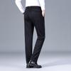Hengyuanxiang Men's Merino Wool Blend Business Casual Straight Trousers