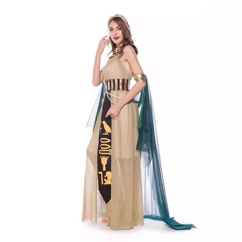 Halloween adult male and female models Pharaoh King Cleopatra costume couple drama performance