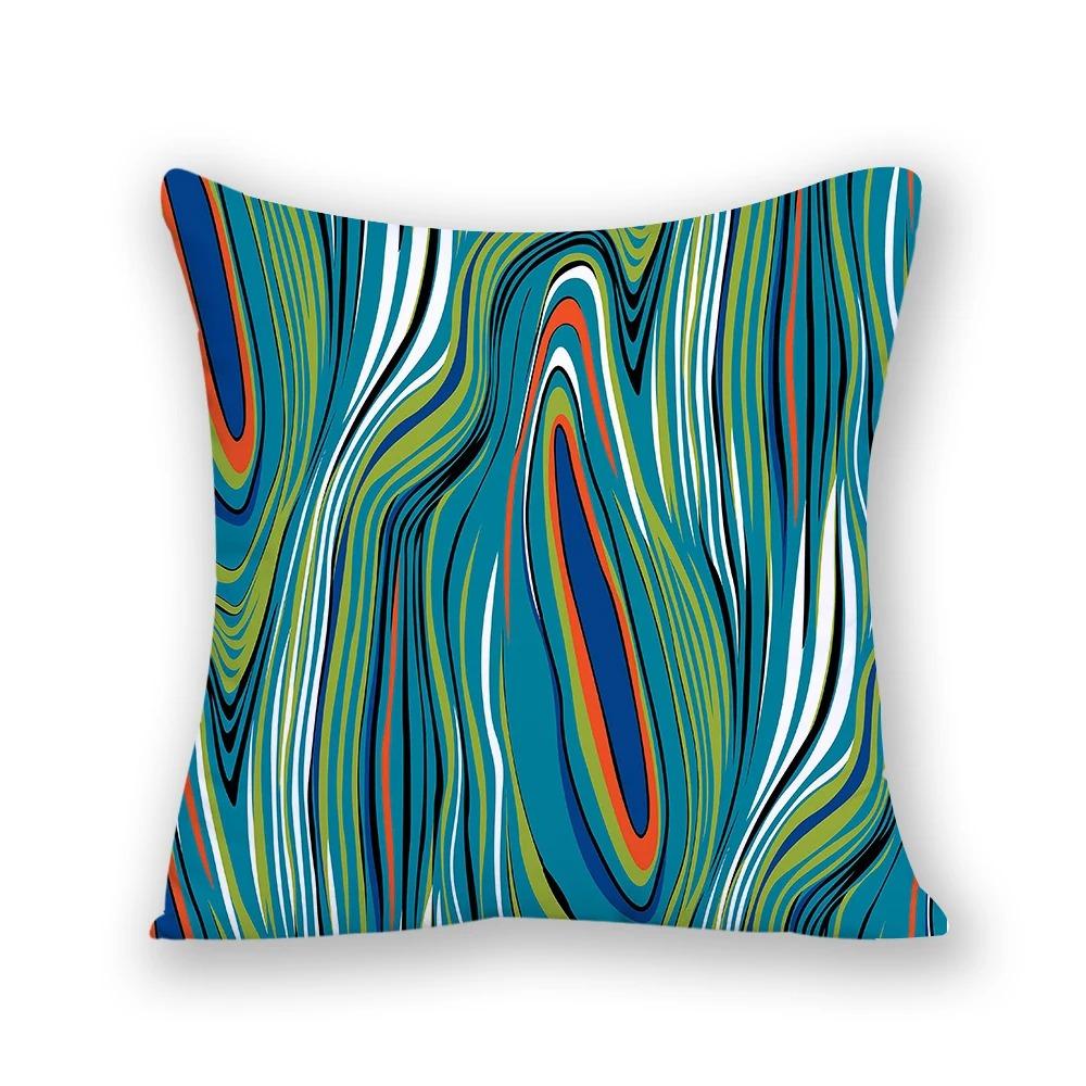 Juste de coussin imprimée à rayures simples, taie d'oreiller élégante, canapé de bureau, voiture, décoration d'intérieur de luxe