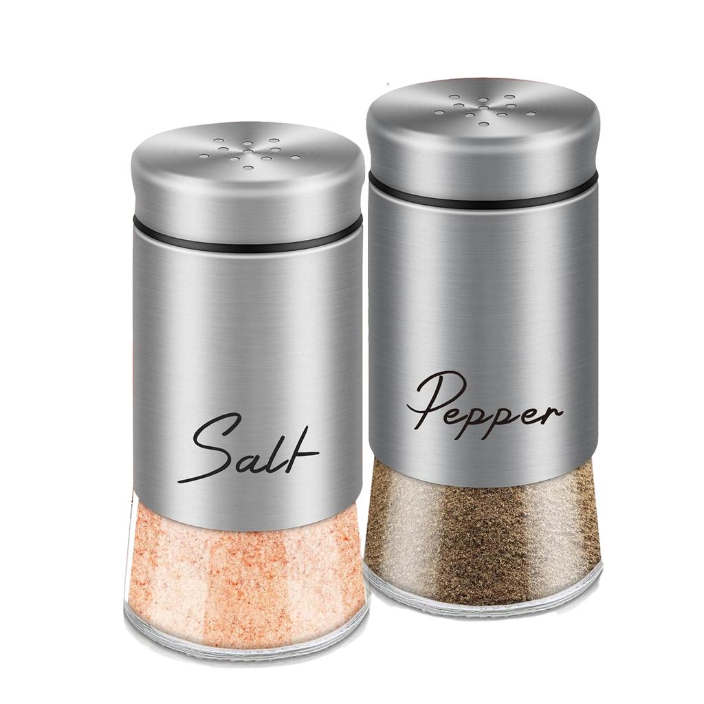2-Piece Fashion Salt Pepper Shakers Set Dustproof Sealed Condiments Bottle For Home Kitchen Use