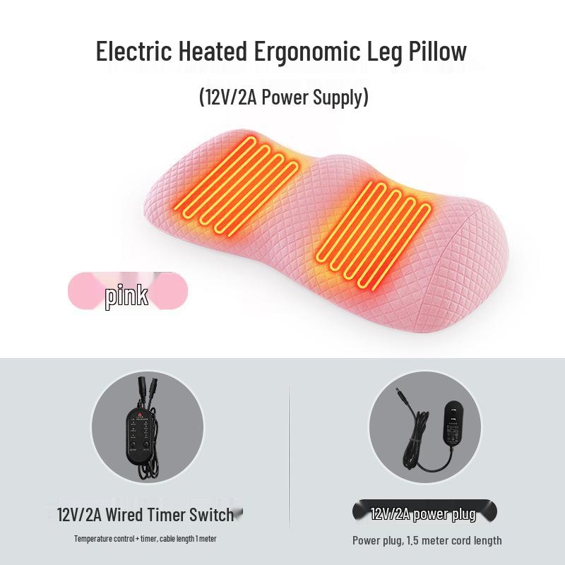 

Adjustable Foot and Leg Elevation Cushion with Heat Therapy for Sleep, Decompression, and Ankle Rehab розовый