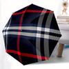 1pc Tartan Pattern Automatic Folding Umbrella - Portable Foldable Design with 8 Ribs, Durable Plastic & Iron Frame, Casual Outdoor Accessory