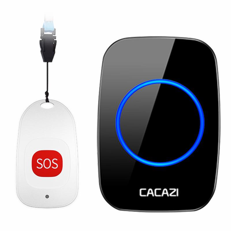 

Беспроводная кнопка экстренного вызова и дверной звонок для пожилых людей чёрный