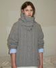 SINOON Two-Way Cable Turtleneck Knit (Melange Grey)