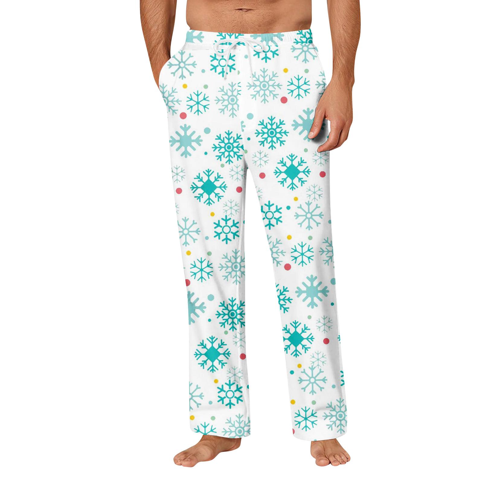 

Мужские удобные повседневные брюки с рождественским принтом и карманом, домашние брюки для сна XL