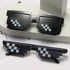 Mosaik Sonnenbrille für Herren Damen Pixel Schwarz Retro Gamer Roboter Sonnenbrille Cool Party Vintage Shades Brillen