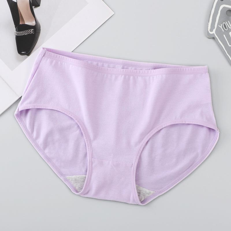 Women's Mid-waist Plus Size Cotton Underwear Comfortable Breathable Nude Cotton Crotch Abdomen Buttocks Briefs Underwear For Women