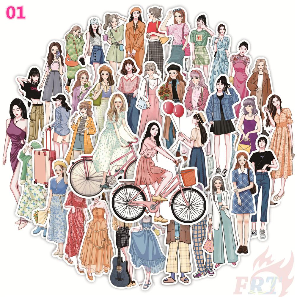Modern Mori Girls Stickers DIY Scrapbooks Album Decor Decals Stickers