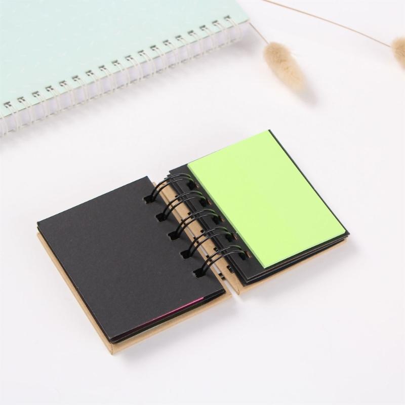 Hard Cover Note Pads Small Spirals Notebook Self-Adhesive Sticky Note Combination Memo Pads School Office Supplies