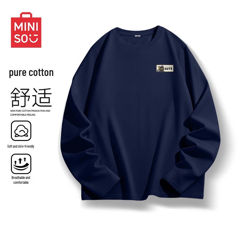 MINISO Men's Pure Cotton Long-Sleeve T-Shirt