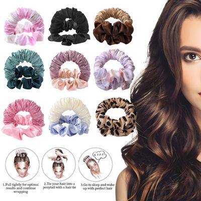 1/2 Piezas Rizador de Pelo sin Calor Mujeres Rizador de Pelo para Dormir Toda la Noche Scrunchie Rizador de Pelo Suave Diadema Rizadora de Pelo Largo Medio Herramienta de Estilismo