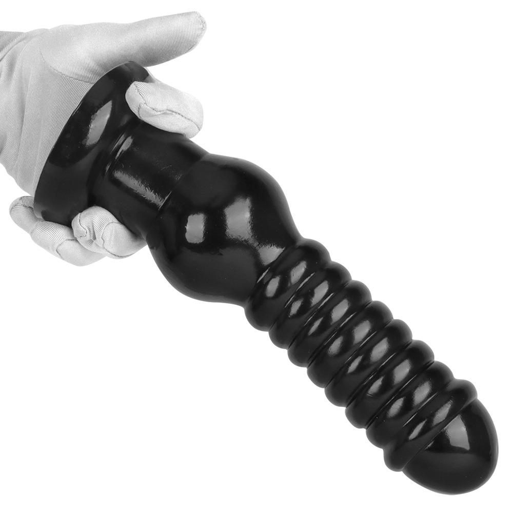 24.5cm Black PVC Beaded Dildo Masturbator Butt Plug Anal Dilator Sex Toy Realistic Dick Big Penis
