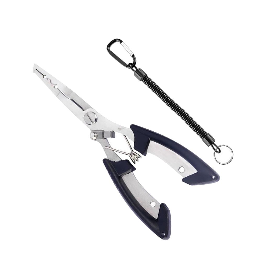 Fishing Pliers, Fishing Tackle, Cuts PE Line, Rustproof, Multifunctional, Non-Slip, with Safety Rope
