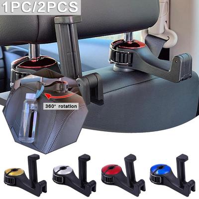 Crugkbat 1PC New 2 In 1 Car Headrest Hook Phone Car Holder Car Hanger Storage Holder Hook Hanger Back Phone Clip Auto Fastener Port