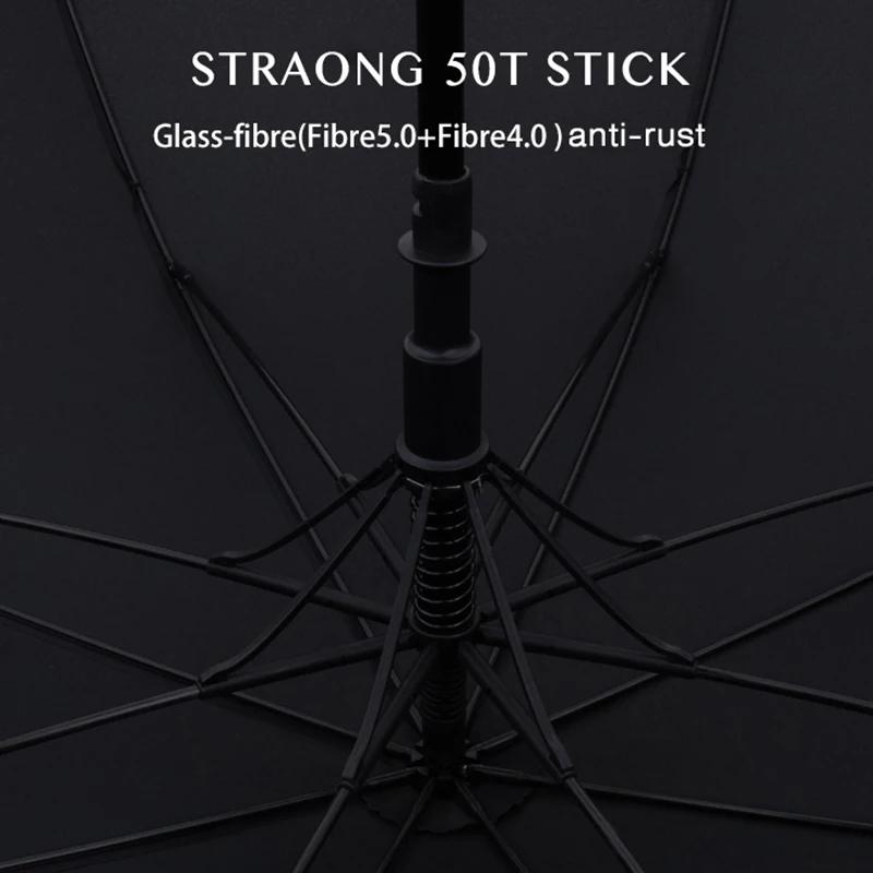 Parachase Large Umbrella Men, Wooden Handle Long Umbrella Windproof Strong, 132cm Diameter, Big Golf Rain Umbrella Men