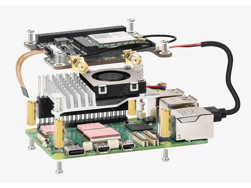 Raspberry Pi 5 M.2 E Key NGFF To PCIe Adapter Board for Wi-Fi 6/7