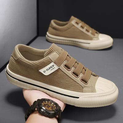 Vintage Corduroy Men's Sneakers Fashion Khaki Casual Sneakers Men Original Breathable Vulcanize Shoes For Men Zapatos De Hombre