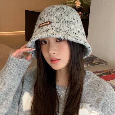 New Bucket Hat Women's Autumn and Winter Fashion Warm Knitted Basin Hat
