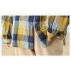 Long Sleeve Lapel Button Down Chest Pocket Shirt Women Art Retro Loose Double-layer Cotton Yarn Plaid Shirts Top for Women