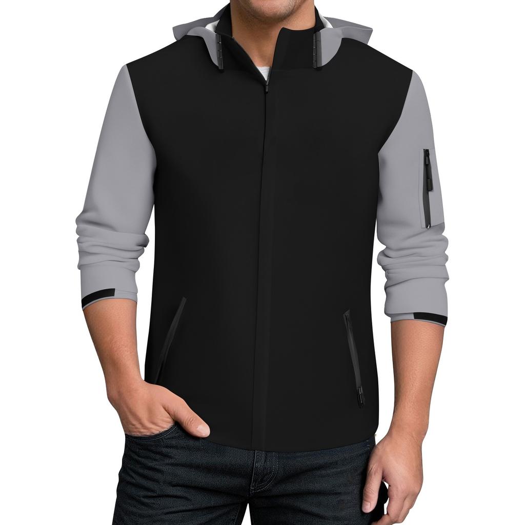 Rain Jacket Men Waterproof Windbreaker, Lightweight Hooded Raincoat For Daily Casual