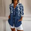 Womens Button Down Shirt  Long Sleeve Shirts For Women Print Graphic  Blouse Top