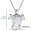 Steel Fun Jewelry Sea Turtle Animal Pendant Female Blue Crystal Wedding Jewelry Charms Necklace For Women Neck Chain Accessories