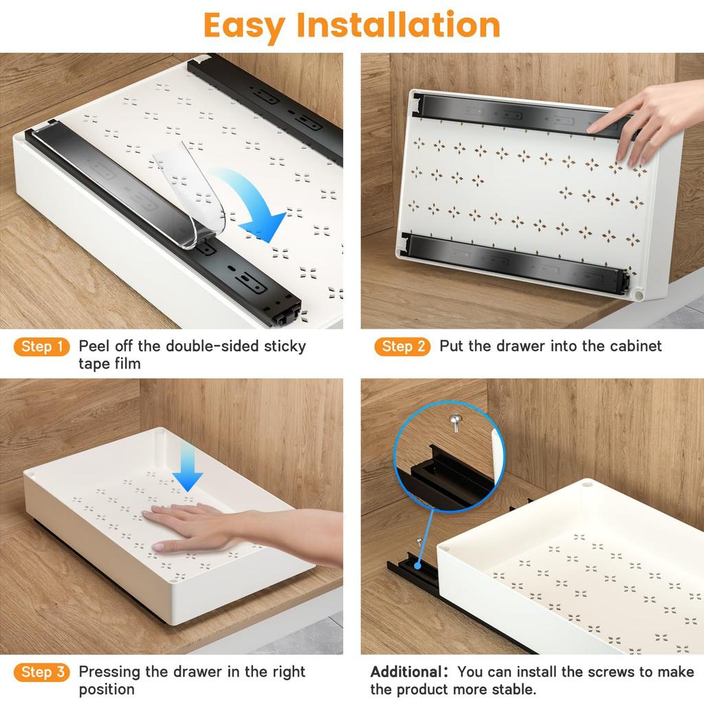 Punch-free Kitchen Pull-out Rack Under Sink Pull-out Basket Cabinet Slide Drawer Storage Box Spice Rack  Kitchen Organizer