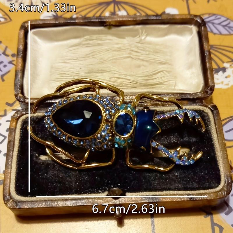 Large Boho-Inspired Beetle Brooch with Sparkling Zirconia Luxury Women'S Coat Accessory Party Accessory Detailed Craftsmanship
