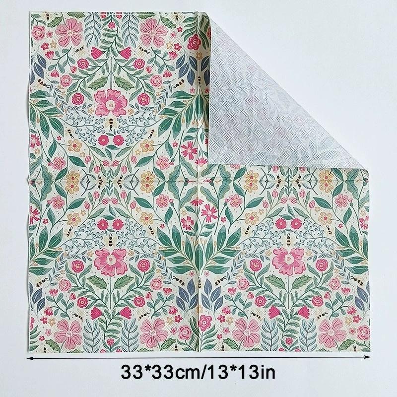 20pcs/pac Floral Printed Paper Napkins for Wedding Colorful Facial Tissues for Party Table Setting Disposable Dinner Napkins