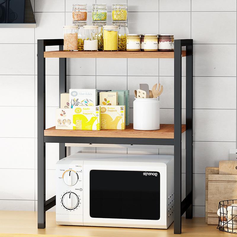 Three-Layer Kitchen Microwave and Spice Storage Rack