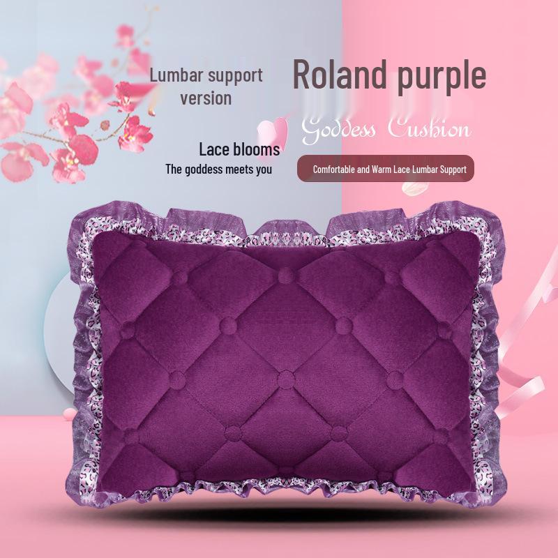 Uniwersalna antypoślizgowa pluszowa poduszka na fotel samochodowy z koronkowym wykończeniem na jesień i zimę