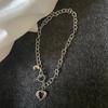 Fashion Love Heart Pendant Choker Necklace for Women Silver Color Clavicle Chain Female Party Jewelry On The Neck