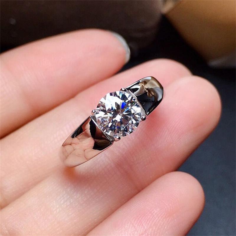 Elegant 2 Carat Moissanite Ring In Pt950 White Gold for Women - Perfect for Weddings and Gifts