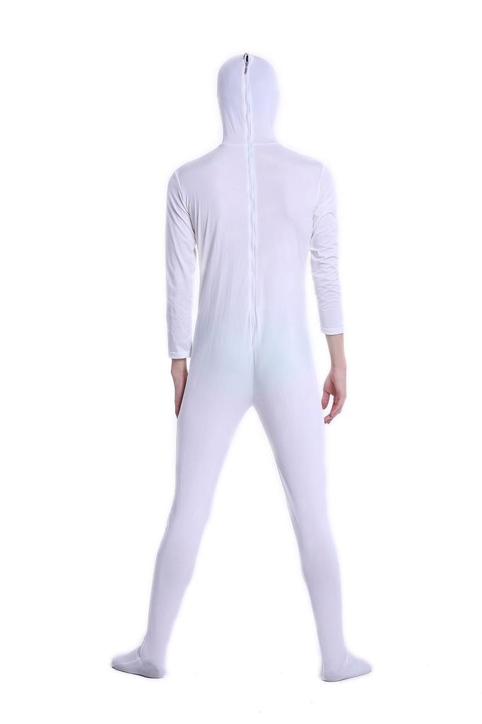 Omoshiro Club Zentai XXS Fits 120cm To 130cm Open Kigurumi Costume, Full-Body Suit, White, Children's Size, Tall, Face, (SS03-2H)