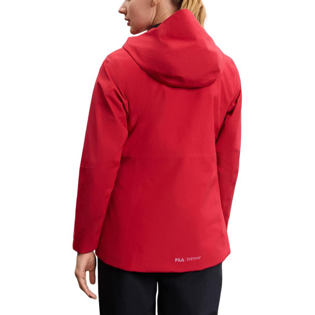 Fila Fashionable Hooded Two-Piece Set Waterproof Jacket Women Outerwear Dark-Rose A11W517729FWI