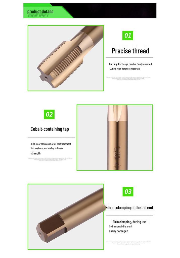 Stainless Steel M35 Cobalt Tap for Machine Tapping - Sizes M3 to M18