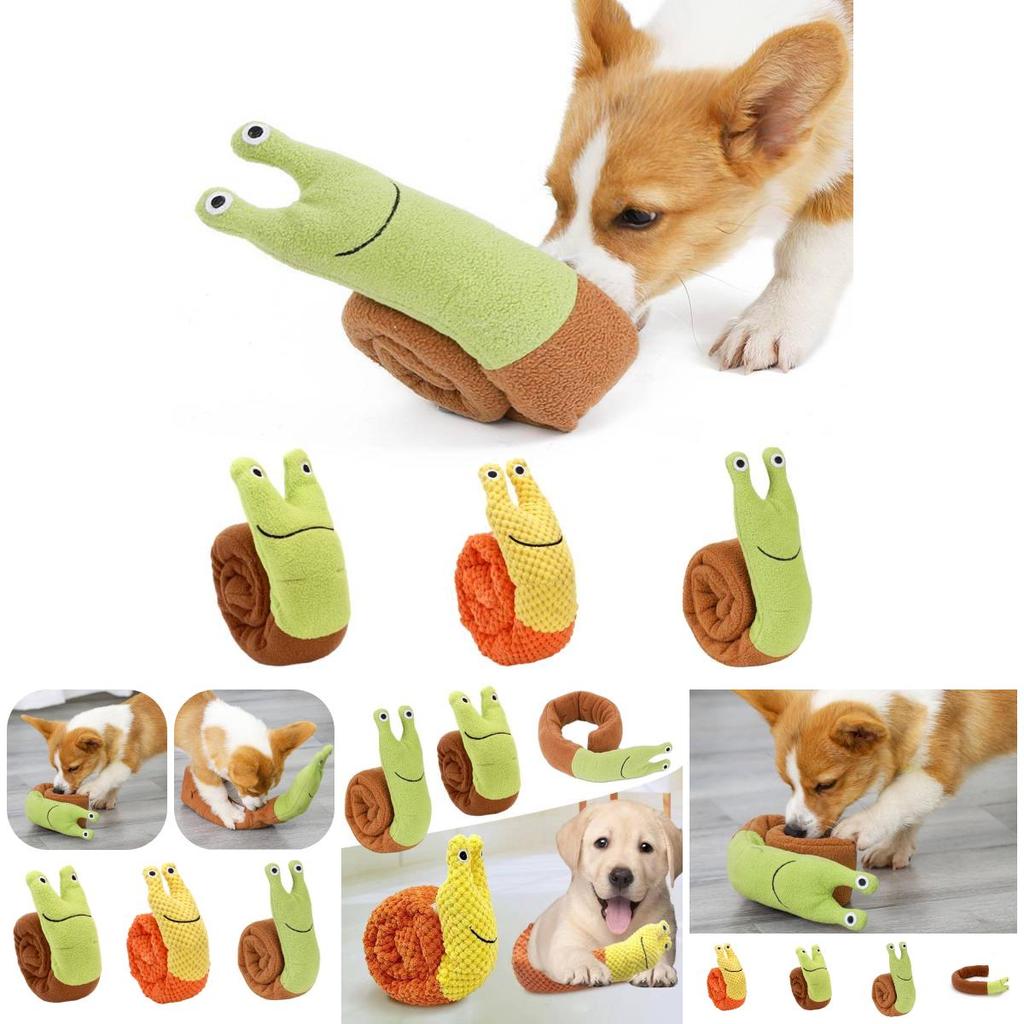 Interactive Dog Sniffing Toy For Boredom Relief Plush Snail Toy With Sound Durable And Teeth Grinding Pet Training Tool